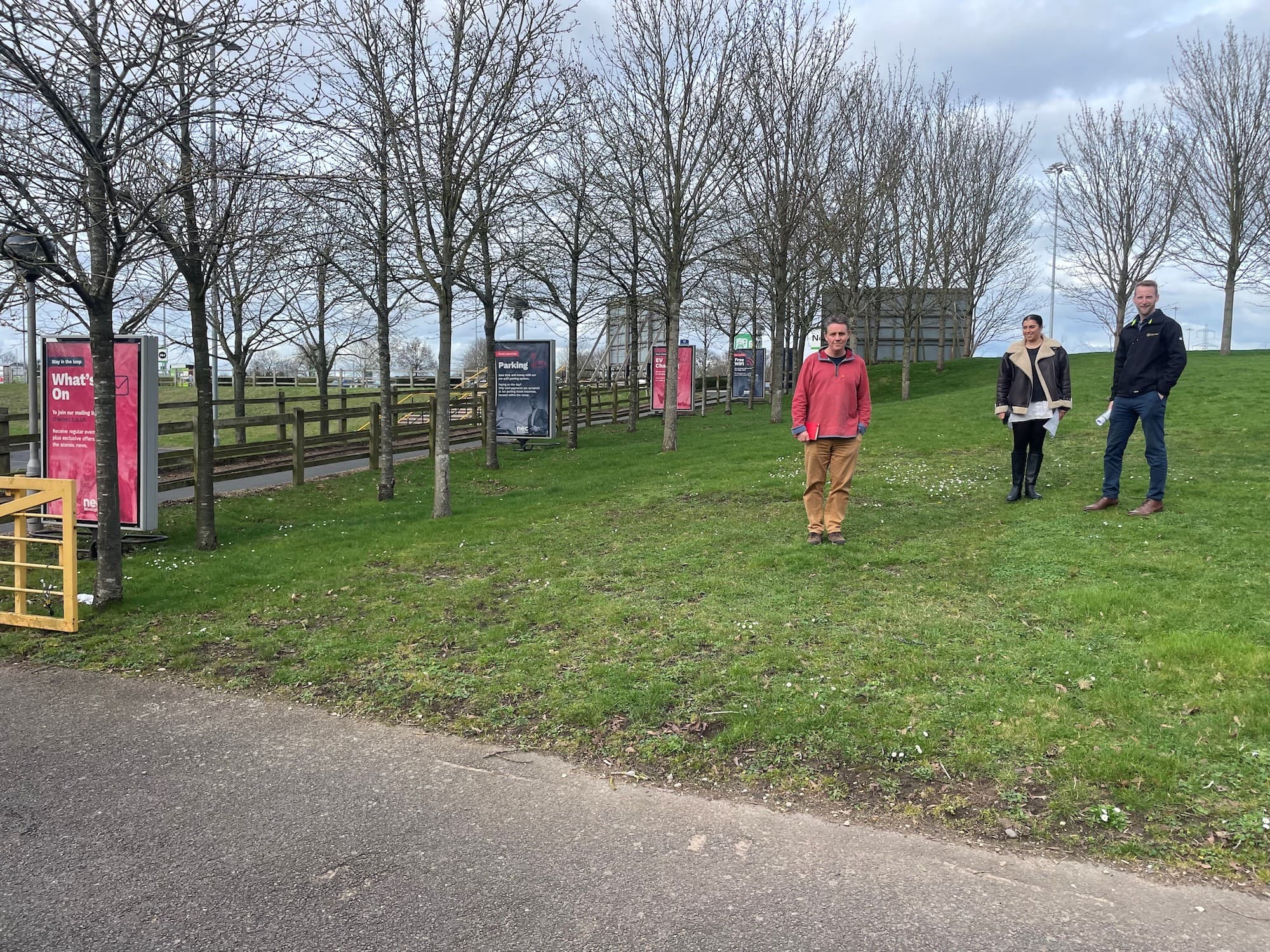 GW Live 24 Representatives from Hollybush and JAck Moody Landscapes standing on our Plot Copy