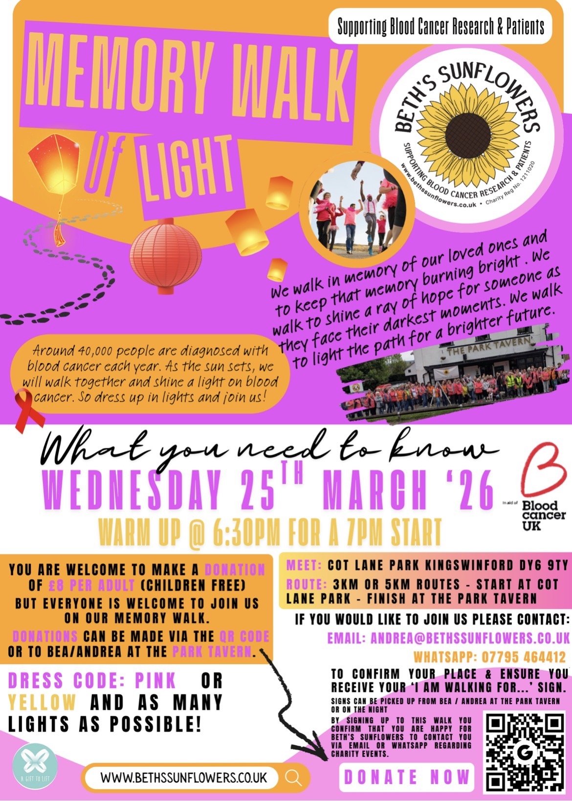 Memory, Walk of Light 5th March 2026 Beths Sunflowers Memory, Walk of Light 5th March 2026 Beths Sunflowers